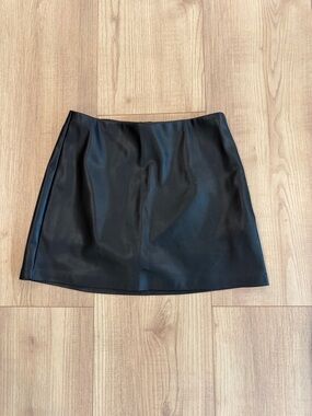 Abercrombie & Fitch Black Faux Leather Mini Skirt